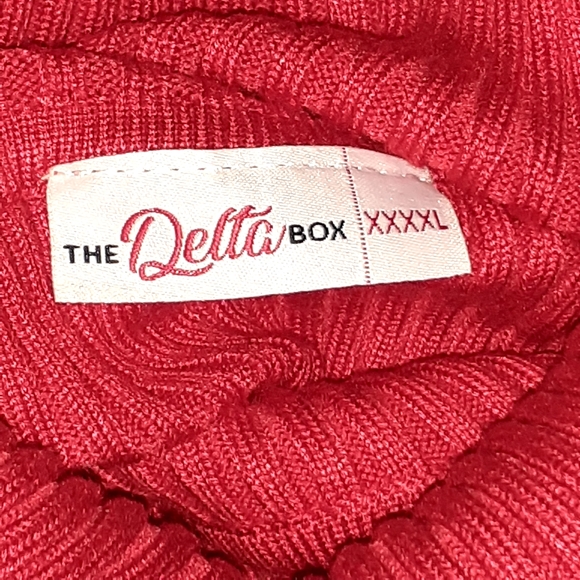 Delta Sigma Theta Red Sweater Turtle Neck Dress Embroidered Size XXXXL New - Picture 8 of 14